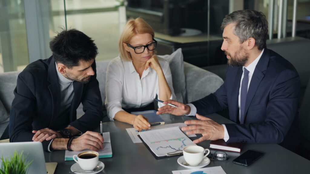 ambitious sales person in a meeting